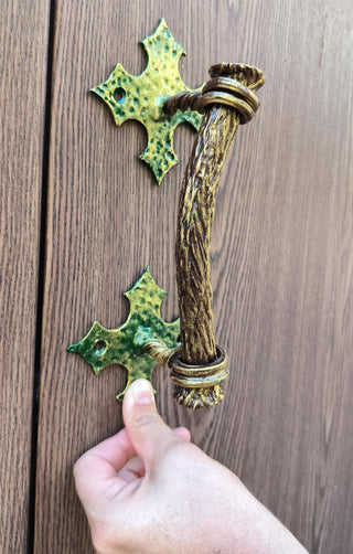 Door handle, Barn door handle, Metal door pull, Hand forged handle