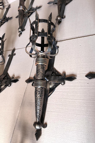 Metal wall sconce, wall lamp, Medieval style light fixture