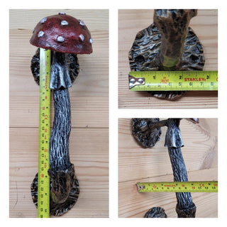 Hand-Forged Wrought Iron Fly Agaric Mushroom Door Handle: Fairycore Rustic Decor