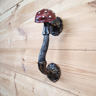 Fly Agaric Mushroom Door Handle – Wrought Iron Forest Style Handle