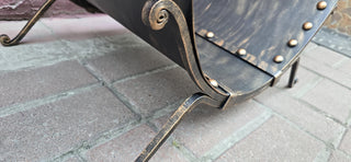 Handmade Wrought Iron Firewood Basket: Rustic Fireplace Log Holder