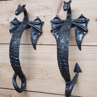 Pair of barn door handles, Dragons door handles