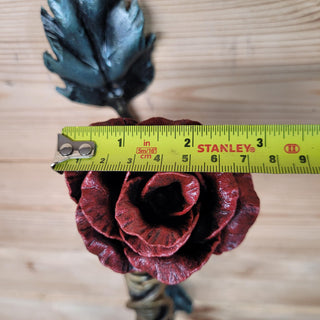 Rose Door Handle - Hand-Forged Wrought Iron Door Pull - Artistic Floral Handle for Gates and Front Doors