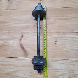 Forged Barbell Door Handle: Gym Decor, Wrought Iron Pull