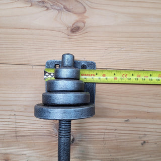Forged Barbell Door Handle: Gym Decor, Wrought Iron Pull