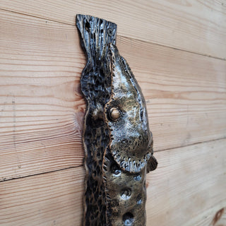 Fish Door Handle, A Pike Handle, Unique handcrafted door handle, Barn Door Handle, Iron Door Pull