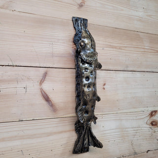 Fish Door Handle, A Pike Handle, Unique handcrafted door handle, Barn Door Handle, Iron Door Pull