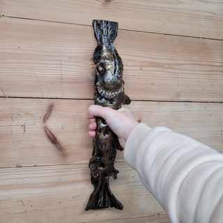 Fish Door Handle, A Pike Handle, Unique handcrafted door handle, Barn Door Handle, Iron Door Pull