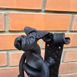 Detailed look at animal door decor for dog lovers.