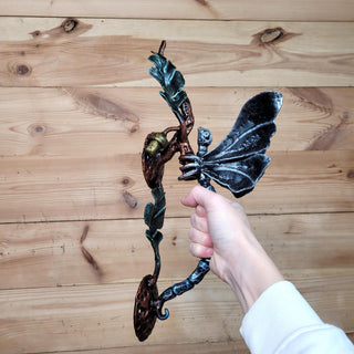 Nature-themed iron door handle for rustic and medieval decor
