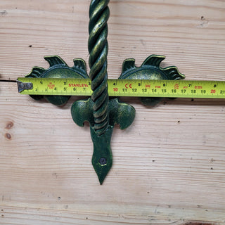 Dragonfly Door Handle - Hand-Forged Wrought Iron Floral Door Pull - Artistic Garden Handle