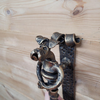 Dog Door Handle - Wrought Iron Door Pull - Boxer Dog Knob - Animal Door Handle for Front Door, Cabin or Barn - Unique Dog Gift for Dog Lover