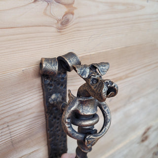 Dog Door Handle - Wrought Iron Door Pull - Boxer Dog Knob - Animal Door Handle for Front Door, Cabin or Barn - Unique Dog Gift for Dog Lover