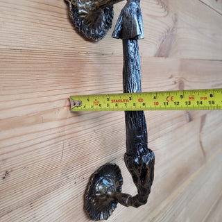 Fly Agaric Mushroom Door Handle, Amanita – Hand-Forged Wrought Iron Toadstool Pull for Fairycore or Rustic Decor