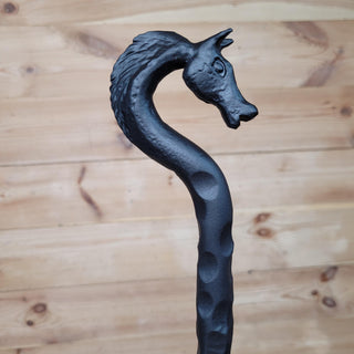 Horse Fireplace Tool Set – Hand Forged Wrought Iron Fire Tools – Equestrian Decor with Horse Head Handles – Rustic Barn Style Gift