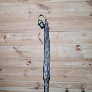Wrought Iron Fireplace Tool Set with Oak Leaves and Acorns – Hand Forged Fire Tools