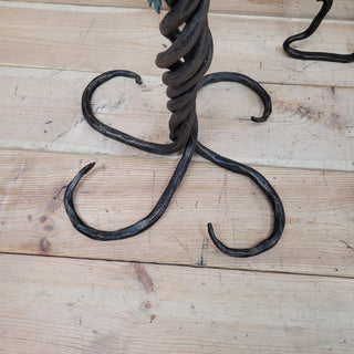Wrought Iron Fireplace Tool Set with Oak Leaves and Acorns – Hand Forged Fire Tools