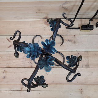 Wrought Iron Fireplace Tool Set with Oak Leaves and Acorns – Hand Forged Fire Tools
