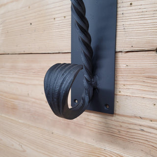 Large door handle, horse door handle, metal handle, hand forged handle, barn door handle, door decor, wrought hardware, metal forged handle