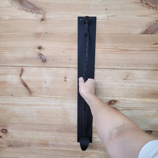 Large door handle, horse door handle, metal handle, hand forged handle, barn door handle, door decor, wrought hardware, metal forged handle