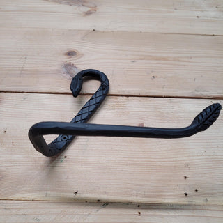 Wrought Iron Rattle Snake Toilet Paper Holder: Black Metal Bathroom Decor