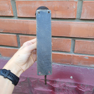 Hand Forged Microphone Door Handle. Unique Wrought Iron Door Pull. Music Lover Gift. Rustic Heavy Duty Handle for Front Door