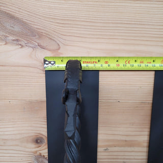 Wrought Iron Horse Door Handles: 24" Rustic Blacksmith Hardware