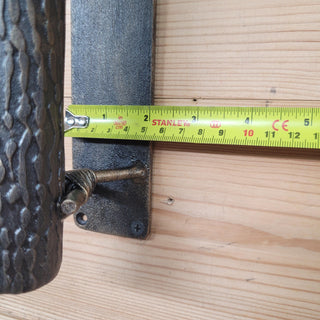 Hand Forged Log Door Handle – Wrought Iron Rustic Pull – Tree Trunk Style Handle for Gate, Barn Door, Cabin – Blacksmith Made