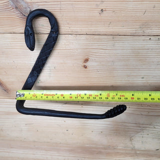 Wrought Iron Rattle Snake Toilet Paper Holder: Black Metal Bathroom Decor