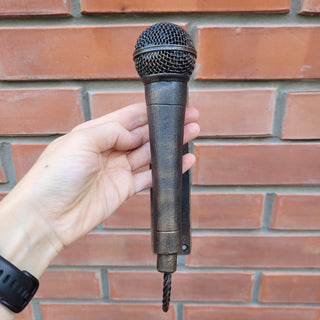 Hand Forged Microphone Door Handle. Unique Wrought Iron Door Pull. Music Lover Gift. Rustic Heavy Duty Handle for Front Door