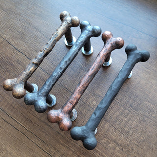 Iron Dog Bone Cabinet Handle: Rustic Drawer Pull, Pet Decor