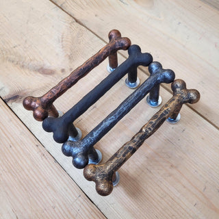 Iron Dog Bone Cabinet Handle: Rustic Drawer Pull, Pet Decor
