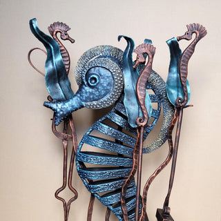 Handmade coastal home fireplace tool set
