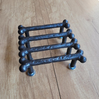 Forged Bone Door Handle: Black Metal Cabinet Drawer Pull (silver)