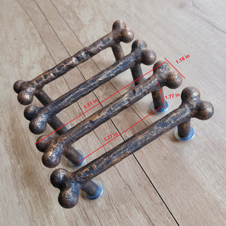 Forged Bone Door Handle: Black Metal Cabinet Drawer Pull (bronze)