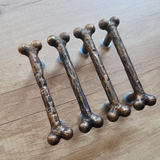 Forged Bone Door Handle: Black Metal Cabinet Drawer Pull (bronze)