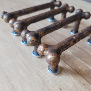 Forged Bone Door Handle: Black Metal Cabinet Drawer Pull (bronze)