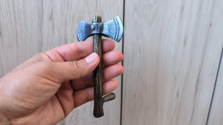 Handmade Axe Door Knob: Metal Cabinet & Nightstand Pull