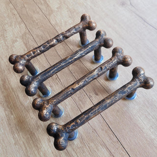 Forged Bone Door Handle: Black Metal Cabinet Drawer Pull (bronze)