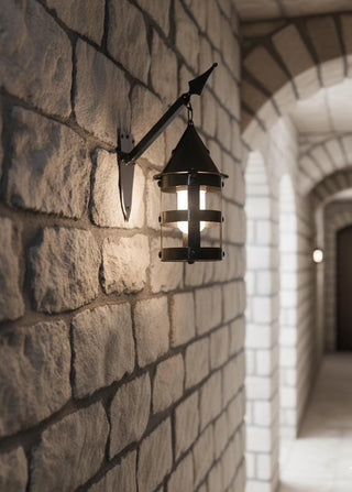 Handmade Forged Wall Lantern: Medieval Viking Style Lamp