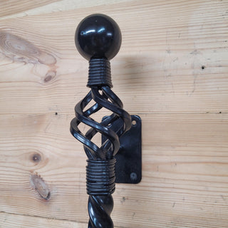 Wrought Iron Door Handle – 25 inch Black Twisted Handle for Wooden or Iron Doors, Handmade Rustic Pull Handle, Farmhouse Barn Door Hardware