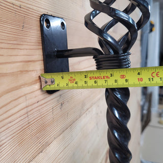 Wrought Iron Door Handle – 25 inch Black Twisted Handle for Wooden or Iron Doors, Handmade Rustic Pull Handle, Farmhouse Barn Door Hardware