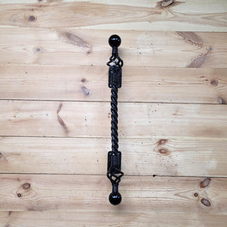 Wrought Iron Door Handle – 25 inch Black Twisted Handle for Wooden or Iron Doors, Handmade Rustic Pull Handle, Farmhouse Barn Door Hardware