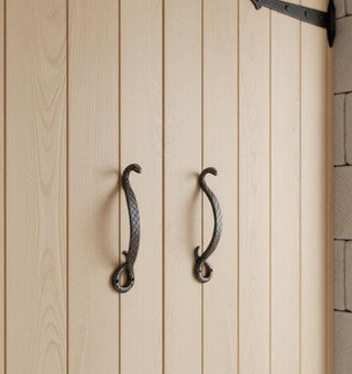 A pair of cabinet door handles Hand Forged Pull Handle Snake