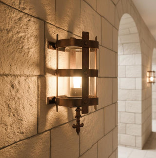 Handmade Medieval Wall Sconce: Copper Outdoor Lighting