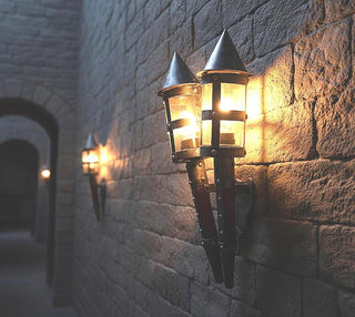 Handmade Medieval Viking Torch: Outdoor Double Wall Sconce