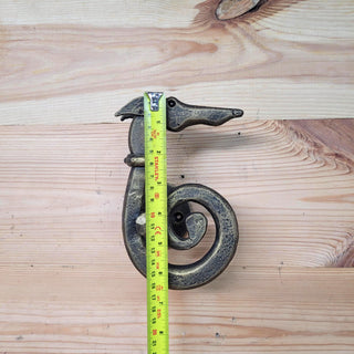 Hand Forged Dog Door Handle – Bronze Patina Iron Door Pull | Rustic Animal Shaped Door Handle | Unique Handmade Metal Door Hardware