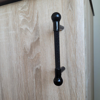 Black forged cabinet handle – iron pull for drawers or doors, handmade rustic hardware