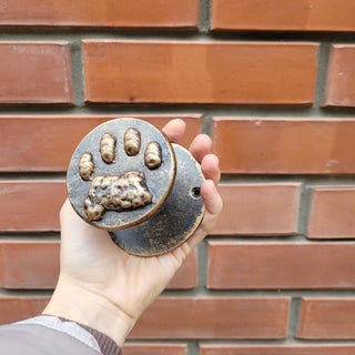 Dog Paw Door Handle – Hand-Forged Iron Knob Painted Bronze Color, Rustic Door Pull, Pet Lovers Gift, Handmade Hardware