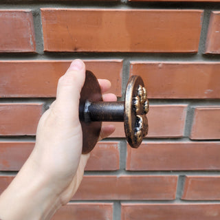 Dog Paw Door Handle – Hand-Forged Iron Knob Painted Bronze Color, Rustic Door Pull, Pet Lovers Gift, Handmade Hardware